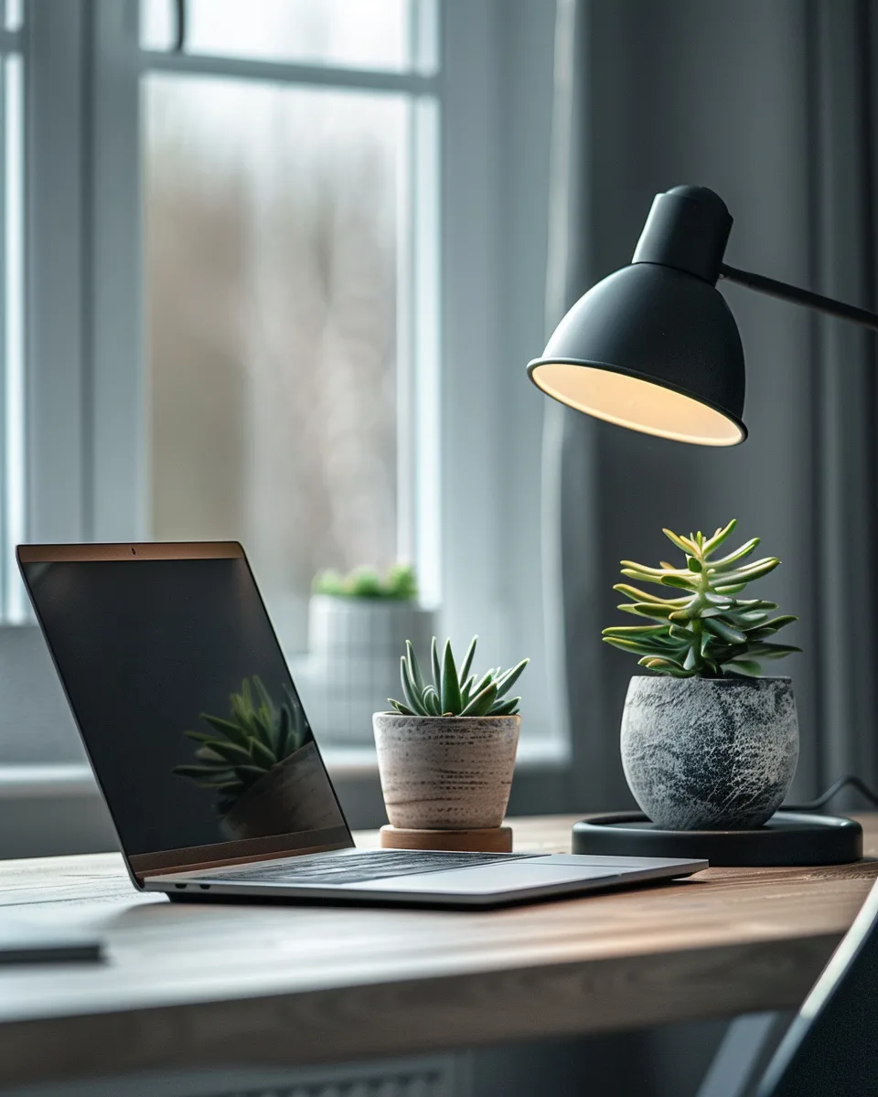 Japandi home office ideas: minimal, calm workspace