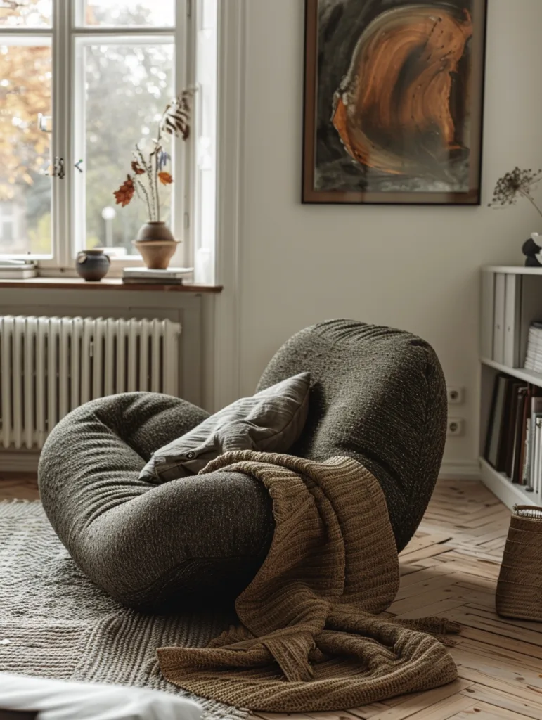 A serene japandi living room showcasing the best colors